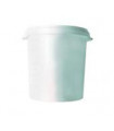 Seau en plastique blanc 30L avec couvercle