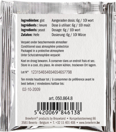 Levure Brewferm lager 6 grammes