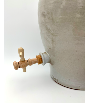 Vinaigrier en grès émaillé blanc 8 L