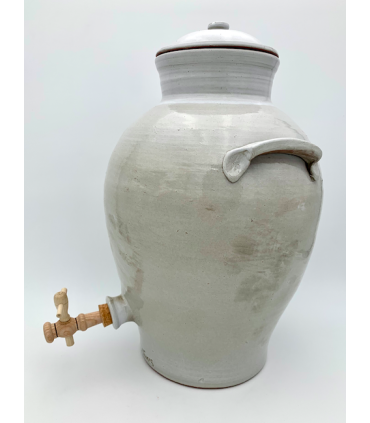 Vinaigrier en grès émaillé blanc 8 L
