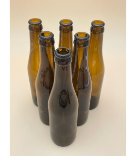 6 Bouteilles de bière brune 33 cl pour couronne 26 mm