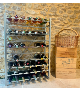 Casier à Vin Mural Métallique pour 9 Bouteilles de Vin - Contraties à Vin  en Bois pour Mur