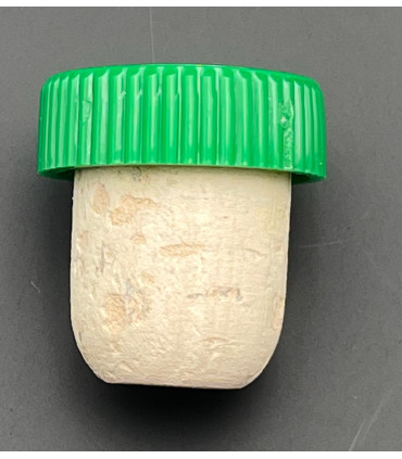 12 bouchons liège à tête plastique vert