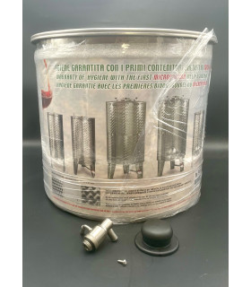 Cuve inox fond plat 30L + couvercle et robinet