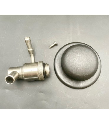 Cuve inox fond plat 30L + couvercle et robinet