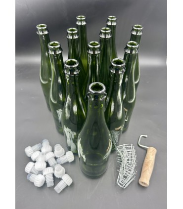 Kit pour cidre 12 bouteilles, 12 bouchons, 12 muselets & pose muselets