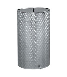 Cuve inox fond plat 150L + couvercle et robinet