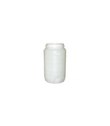 Fût en plastique rond 210L + robinet et barboteur