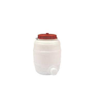 Bidon en plastique rond 15L + couvercle et robinet